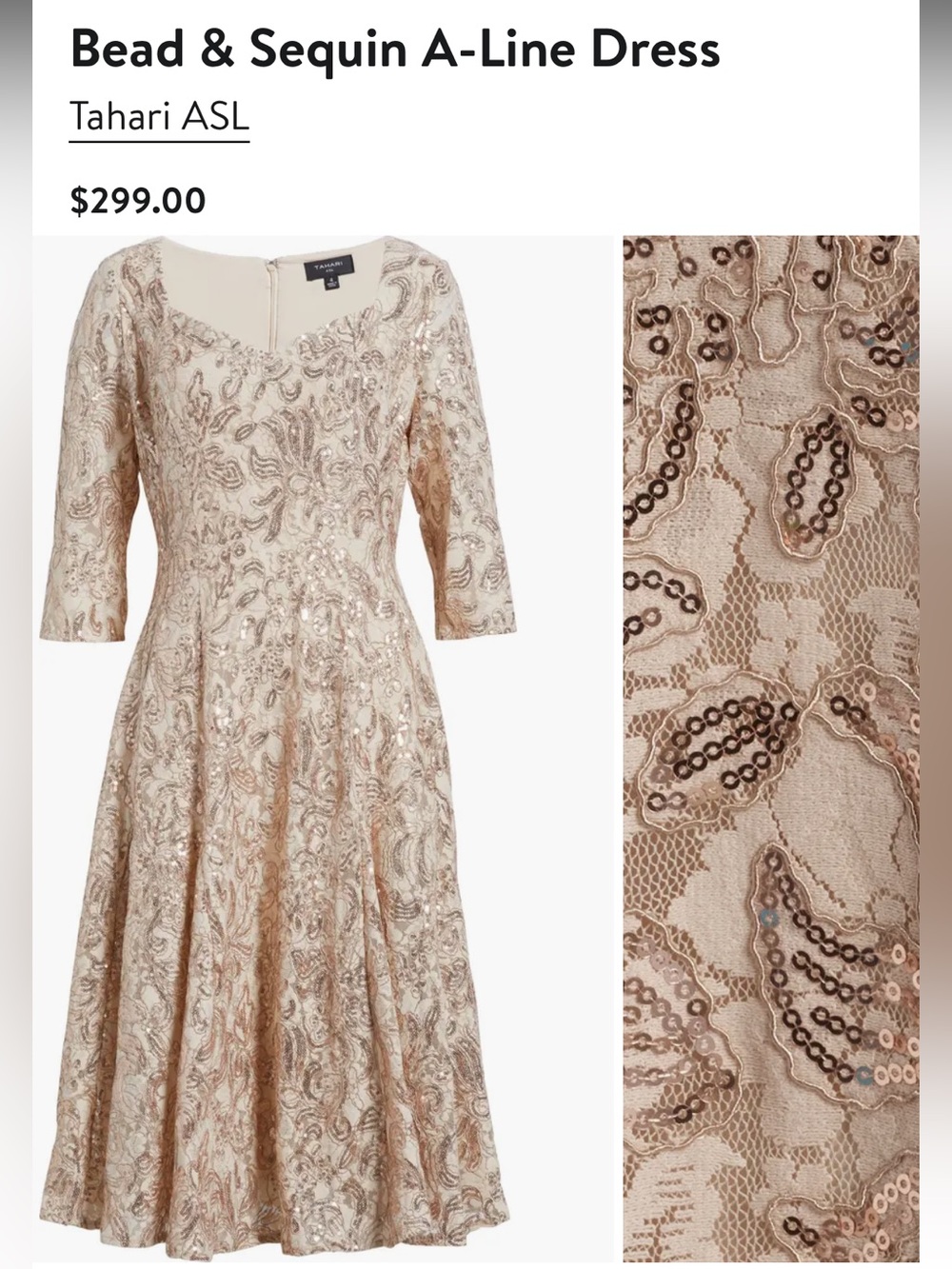 NWT Tahari ASL Embellished Sequin Midi Dress 8 - Picture 6 of 6